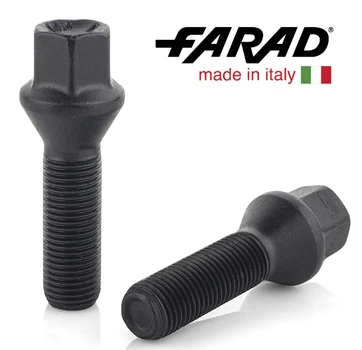 Болты колесные M14x1,5x40; Конус, Черный мат, ключ 17, Farad bk587 - шт.