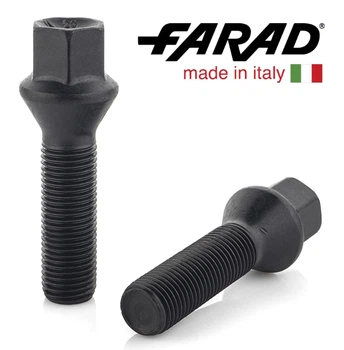 Болты колесные M14x1,5x55; Конус, Черный мат, ключ 17, Farad bk592 - шт.