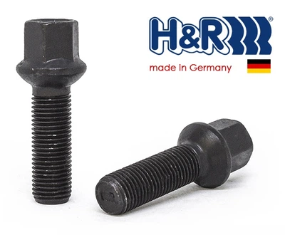Болты колесные M14x1,5x40; Сфера, Черный мат, ключ 17, H&R bk294 - шт. ((удлиненный) для Mercedes-Benz)