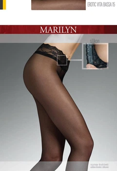 Класичні жіночі колготки з мереживним поясом Marilyn erotic vita bassa 15 2