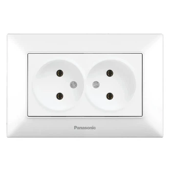 Розетка двойная без з/з Panasonic Arkedia Slim белая wntc0204-2wh