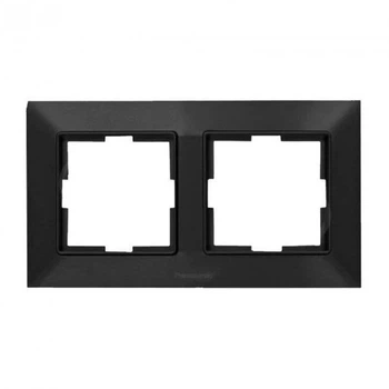 Рамка двойная Panasonic Arkedia Slim горизонтальная черная wntf0802-2bl