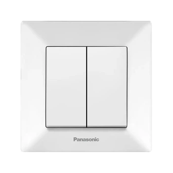 Выключатель двухклавишный Panasonic Arkedia Slim белый wntc0009-2wh