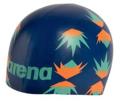 Шапочка для плавания Arena, 3D литая, для интенсивных тренировок, с принтами, синий-коричневый