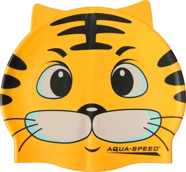 Шапка для плавания Aqua Speed жёлтый кот детская шапочка для бассейна силиконовая шапочка для детей