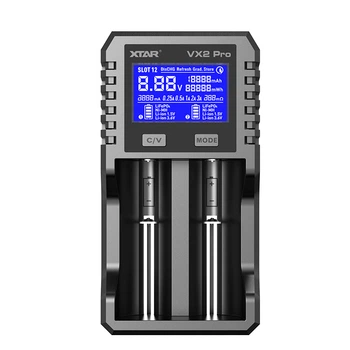Зарядний пристрій XTAR VX2 Pro Type-C з дисплеєм 10440~32650 3.6V, 3.7V Li-ion, 3.2V LiFePo4, 1.2V Ni-Mh, 1.5V Li-ion | 2 слоти KIT