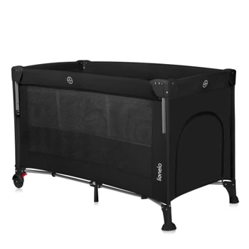 Ліжечко-манеж Lionelo ELLEN BLACK CARBON 125,5 х 65,5 х 77,8 см - чорний