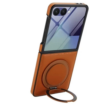Чехол Leather PU Ring для Samsung Flip7 с кольцом 360 brown