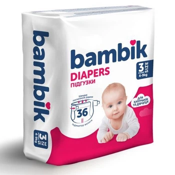 Підгузки Bambik Medium 3 MIDI (4-9 кг) 36 шт