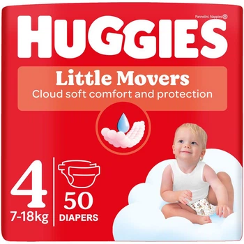 Дитячі підгузки Huggies Little Movers 4 (7-18 кг), 50 шт.