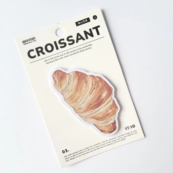 Упаковка милых отрывных стикеров заметок в виде круассана Croissant