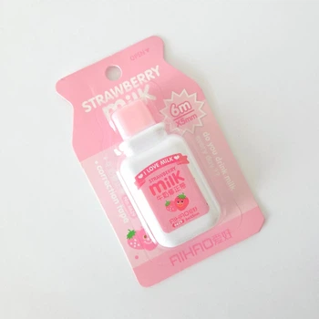 Корректор ленточный в форме бутылочки молока AIHAO 6м х 5мм розовый Strawberry Milk