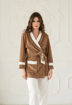 Халат женский короткий Komilfo Amsterdam 2130 2XL мокко