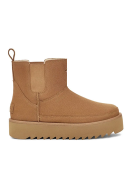 Жіночі уггі Челсі Платформа Коричневі Замша Міні UGG Chelsea Platform Tractor Chestnut (37, коричневий)