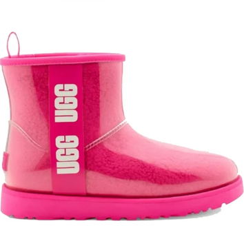 Жіночі уггі Міні Прозорі Силіконові Рожеві UGG Classic Clear Mini Pink (37, яскраво-розовий)