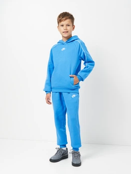 Подростковый теплый спортивный костюм (худи + штаны) для мальчика Nike HQ9318-435 L 147-158 см Light Photo Blue/Light Photo Blue/White/White (198482284602)