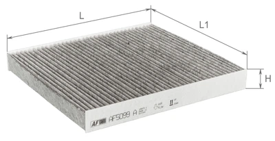 Фильтр салона угольный Alpha Filter AUDI A3; Q2; Q3; SEAT Leon; SKODA Karoq; Kodiaq; Octavia; Superb; VW Arteon; Caddy; Crafter; Tiguan;Teramont ( 5Q0819653 ) (AF5099A)