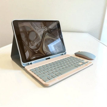 Чохол-клавіатура CaseFashion в комплекті з мишкою для iPad 11 (A16) (2025) Tiffany Blue
