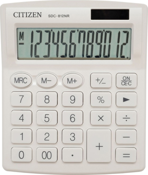 Калькулятор Citizen 12-розрядний White (SDC812NRWHE)