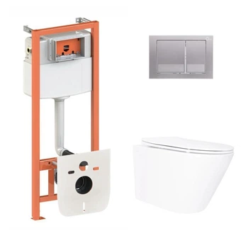 Инсталляция 4 в 1 Qtap Nest Swan Сатин (QT16335180W48206)