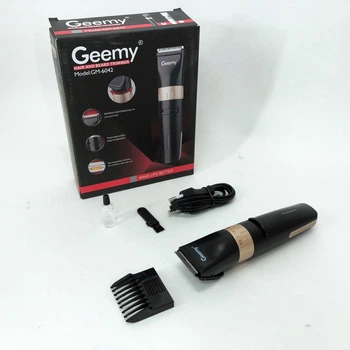 Аккумуляторная машинка для стрижки волос Gemei GM-6042, окантовочная машинка. Цвет: черный
