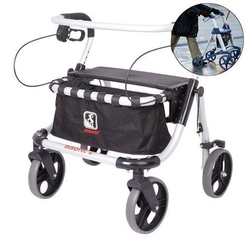 Ходунки на колесах для дорослих Rebotec Polo-Plus T. M/70-83см. З сумкою. Алюмінієві. Ролатор ролер. Німеччина