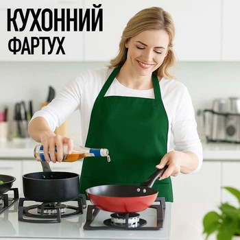 Водонепроницаемый кухонный фартух на завязках, зеленый (115543298)