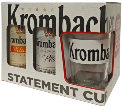 Подарочный набор пива Krombacher Limited Edition 0.5 л х 5 шт + бокал (4008287958003)