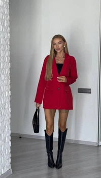 Жіночий класичний костюм двійка (піджак+спідниця-шорти) Uaclothes 42-44 Червоний (like34744-151641349)