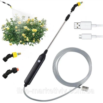 Аккумуляторный опрыскиватель 3м с USB зарядкой + 2 насадки (6598-5197)