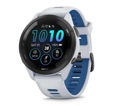Смарт-годинник GARMIN Forerunner 265 Black Bezel w. Whitestone Case and Whitestone/Tidal Blue S. Band (010-02810-01/11/51)