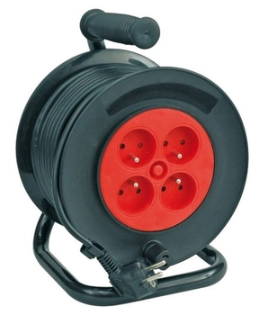 Подовжувач на котушці VOREL 4 розетки 3 x 1.5 mm 50 м (82685)