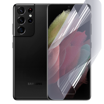Плёнка гидрогелевая для Samsung Galaxy S21 Ultra (SM-G998) глянцевая противоударная прозрачная