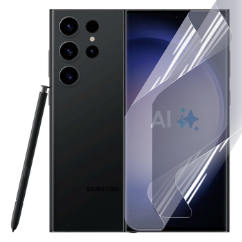Плёнка гидрогелевая для Samsung Galaxy S23 Ultra (SM-S918B) глянцевая противоударная прозрачная