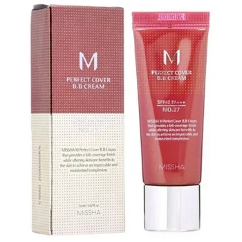 ВВ Крем Матуючий З Ідеальним Покриттям Missha M Perfect Cover BB Cream SPF42 PA+++ 27 Honey beige 20 мл (8809581487956)