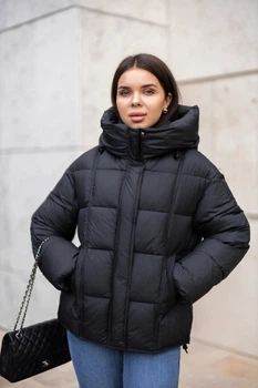 Зимняя женская короткая куртка Visdeer 3XL черная 551526