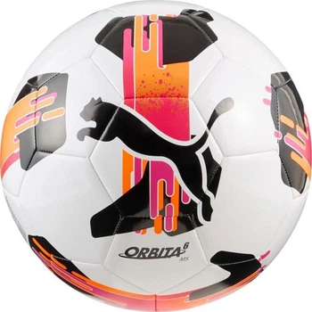 Мяч футбольный Puma Orbita 6 MS 084335-13 5 Бело-черно-розовый (4069157801959)
