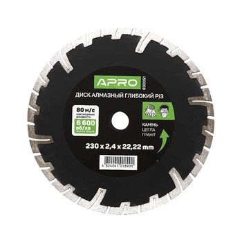 Круг алмазный Apro 830051 Глубокий Рез по бетону 230*2,4 мм