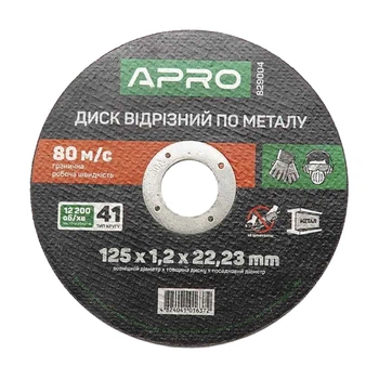 Круг відрізний по металу Apro 829004 125*1,2*22,22 мм
