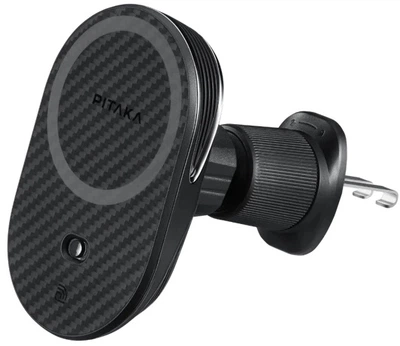 Uchwyt samochodowy na telefon z ładowaniem bezprzewodowym Pitaka MagEZ Pro 2 Qi2 15W Wireless Black (CM2402N)