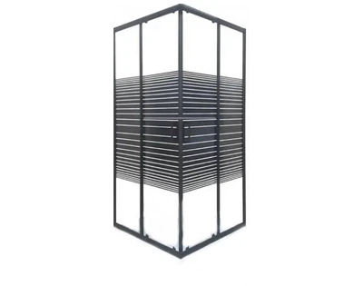 Душевая кабина без поддона Sunways LINEA SB-2 80x80х180 см квадратная стекло прозрачное с принтом черных линий (C15522)