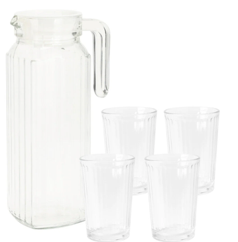 Zestaw 4 szklanek z dzbankiem Excellent Houseware 1.1 l (8720573836906)