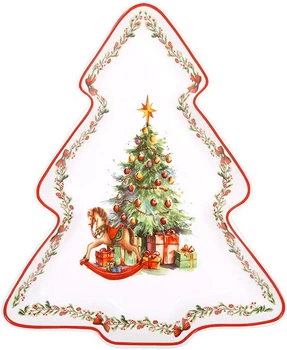 Блюдо фарфоровое BonaDi 30,5х25,5 см Рождественская Елка (565839)