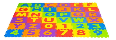 Дитячий килимок з пінопласту Ecotoys EVA Літери та цифри 178x178 см 36 штук ECOEVA002 (5903769971022)