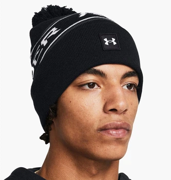 Шапка Under Armour Mens Halftime Pom Beanie Black ONE SIZE Чорний 1379985-001