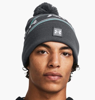 Шапка Under Armour Mens Halftime Pom Beanie Grey ONE SIZE Сірий 1379985-012