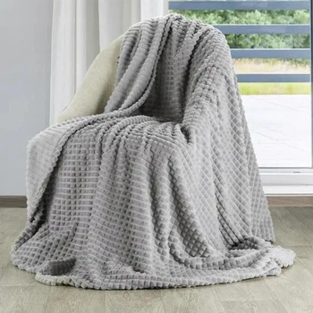 Плед двоспальний KOLOCO Крокодил 3D 3.5 см 180 х 200 см (43187) Сірий