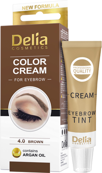 Крем-фарба для брів Delia cosmetics з олією аргани 4.0 Коричневий 15 мл (5906750815930)