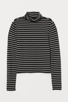 Гольф H&M L черно белый полоска 30017729020
