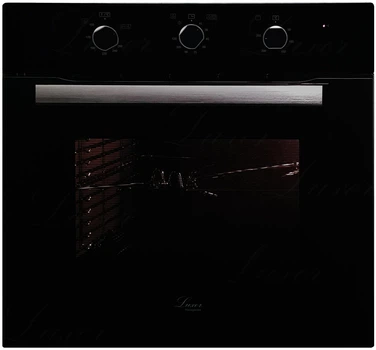Газовый духовой шкаф Luxor Qualität 60 Gas BK Oven Grill с конвектором + вертел Grill для мяса, черное стекло, черный